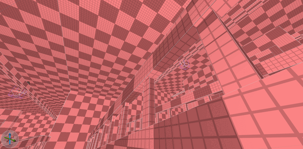 screenshot of an untextured ramp railing