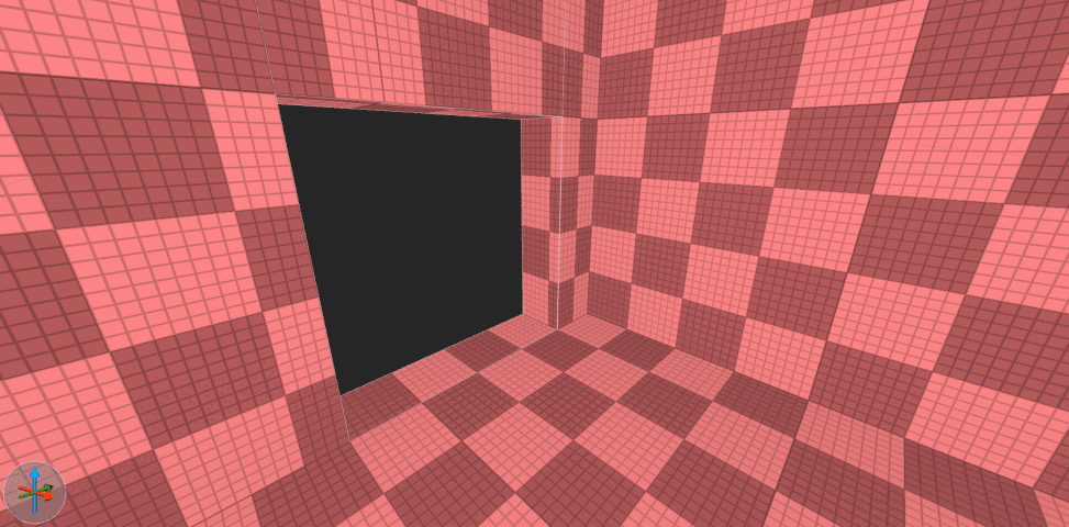 screenshot of an opening in an untextured wall
